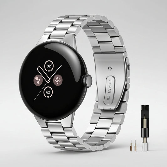 Metal Band Compatible for Google Pixel Watch 4(2025)/3 45Mm 41Mm Band, No Gap, Men Business Stainless Steel Adjustable Wristband Replacement Strap for Pixel Watch 4/3/2/1