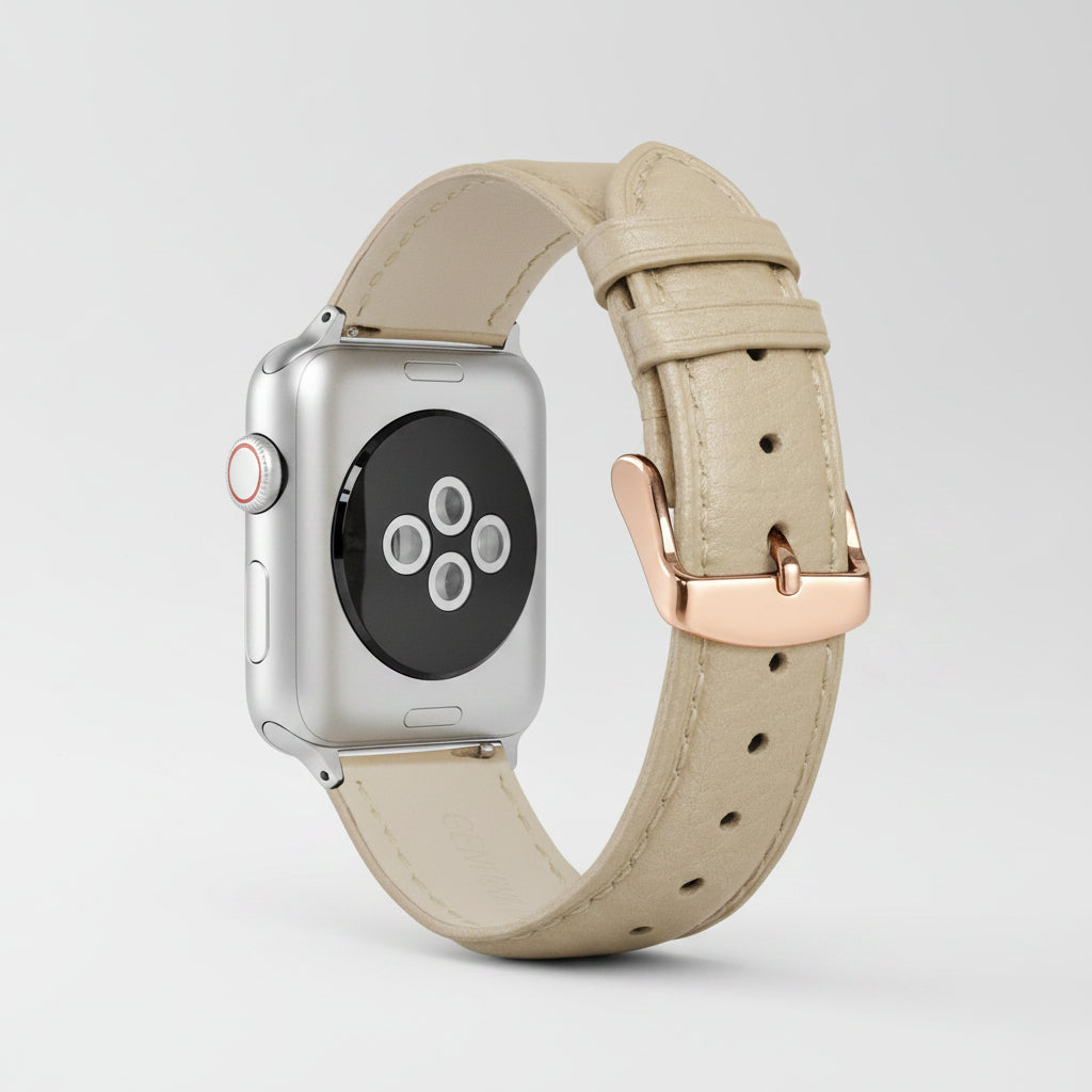 Watch Band 14Mm, Quick Release Textured Padded Leather Straps with Rose Gold Buckle for Men and Women (Gold)