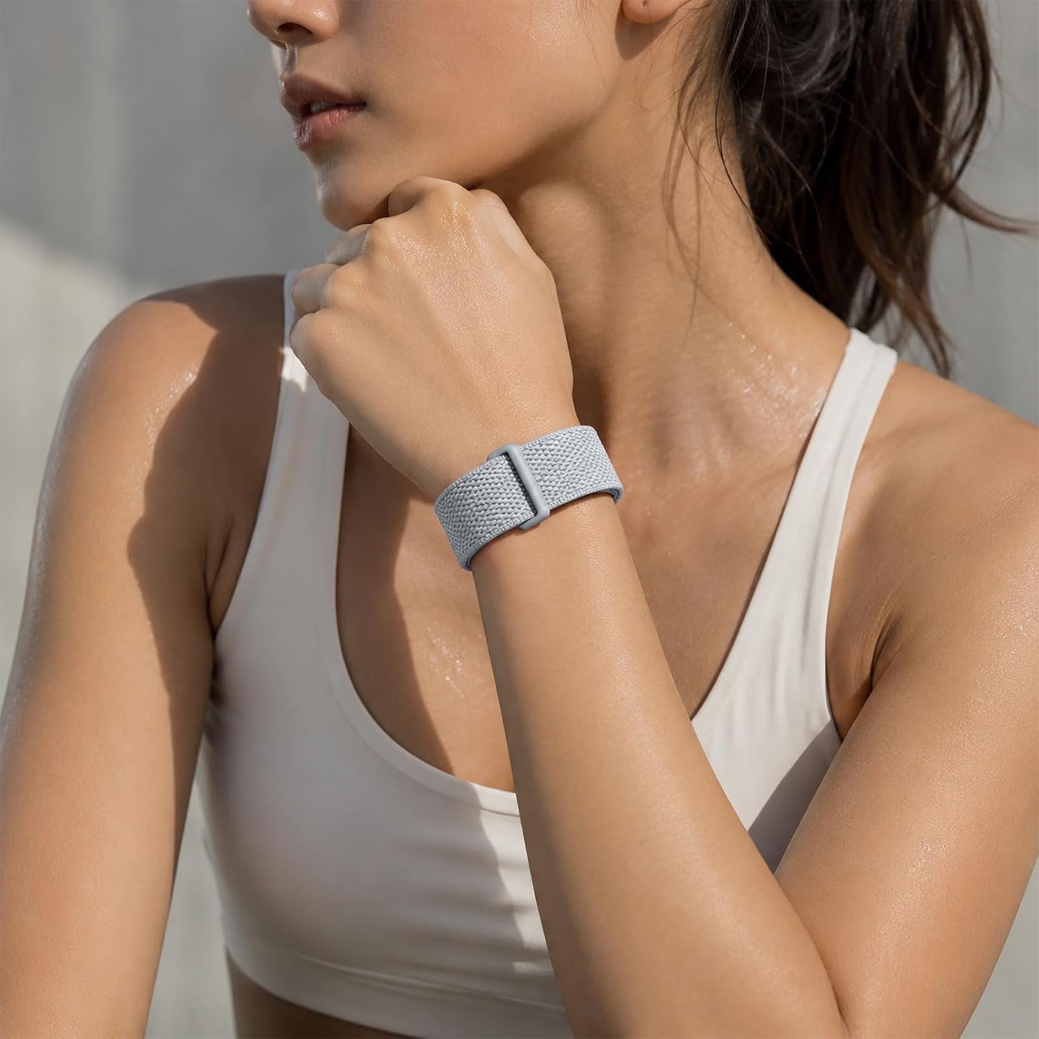 Nylon Sport Band Compatible with Google Fitbit Air,Soft Breathable Wristband Replacement Compatible with Fitbit Air Fitness,Micro-Adjustable Performance Loop for Screenless Tracker