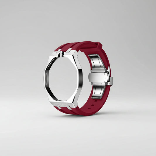 Stainless Steel Case Silicone Strap Mod Kit for Swatch X AP Royal Pop